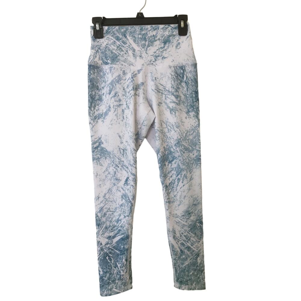 Evolution and Creation The Briana Legging Size Small Light Blue & White Abstract